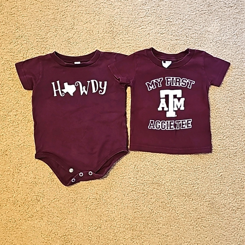 Texas A&M aggie onsie and‎ tshirt